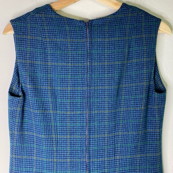 Pendleton Wool Plaid V-Neck Vintage Midi Dress Size L - Picture 9 of 12